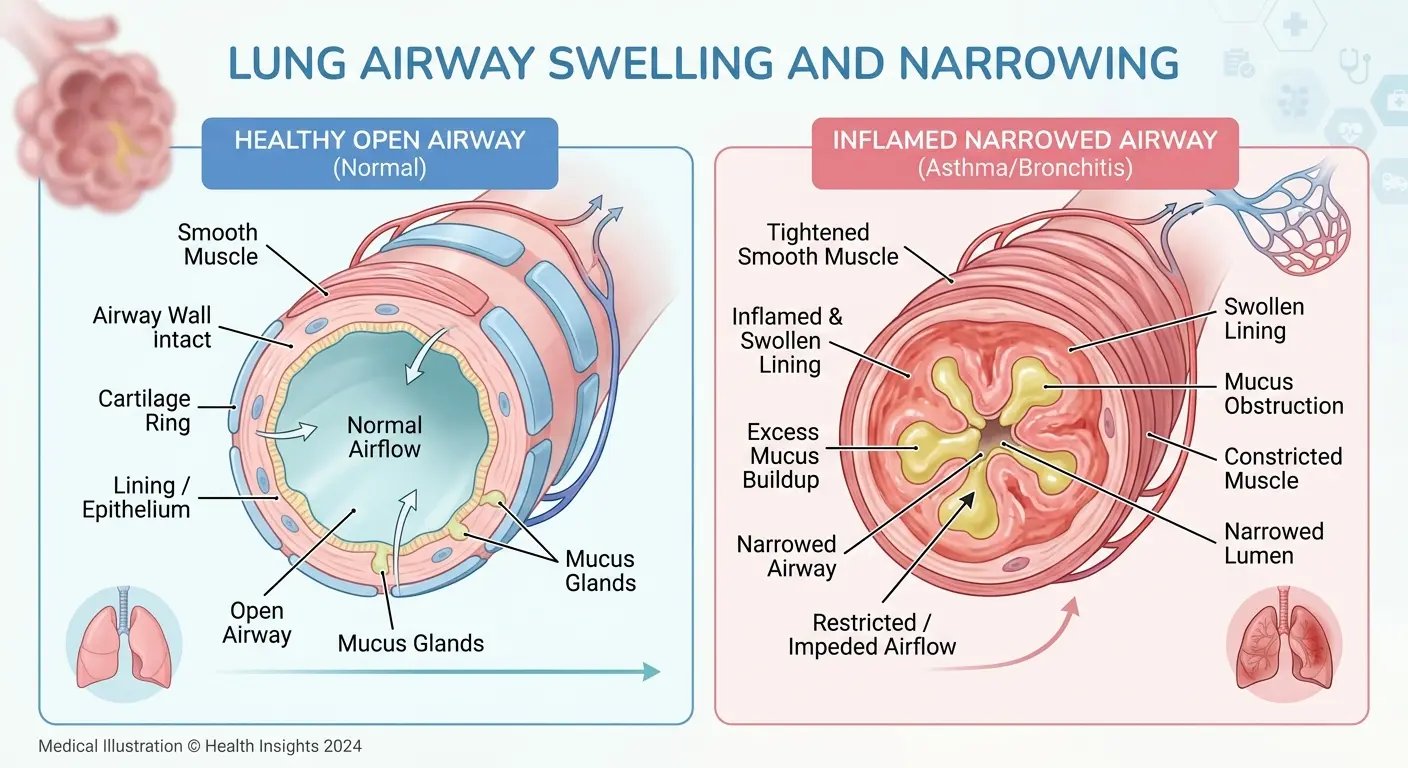 Verengte Atemwege Illustration